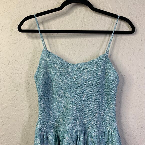 OLI & HALI Jumpsuit‎ Large Boho Floral Wide Leg W/Tiered Ruffle Hem Smocked Bust - Picture 6 of 14